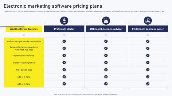Streamlined Online Marketing Electronic Marketing Software Pricing Plans MKT SS V