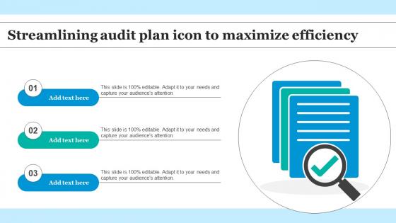 Streamlining Audit Plan Icon To Maximize Efficiency