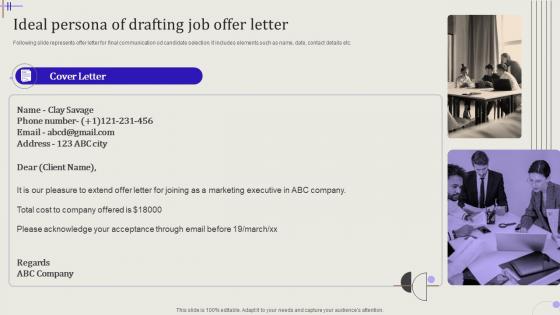 Streamlining Hiring Process Ideal Persona Of Drafting Job Offer Letter