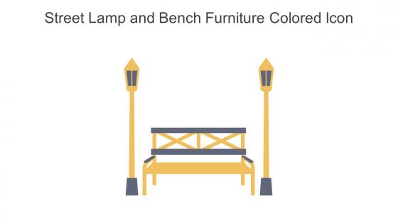 Street Lamp And Bench Furniture Colored Icon In Powerpoint Pptx Png And Editable Eps Format