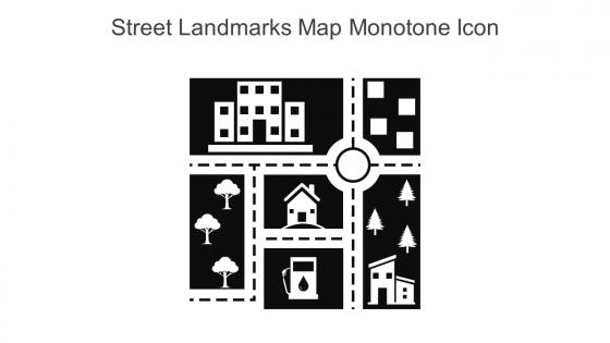 Street Landmarks Map Monotone Icon In Powerpoint Pptx Png And Editable Eps Format