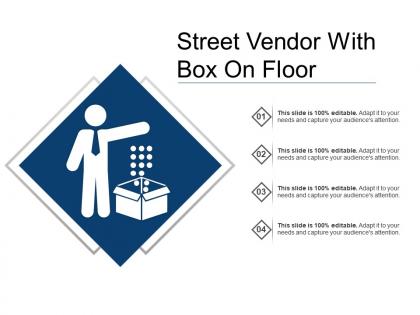 Street vendor with box on floor