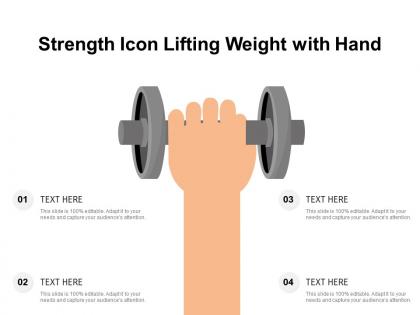 Strength icon lifting weight with hand