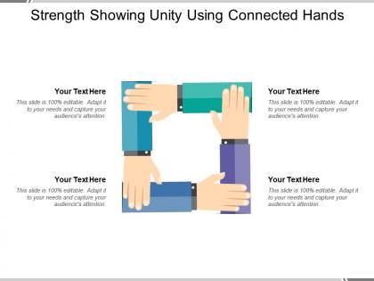 Strength showing unity using connected hands