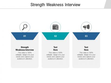 Strength weakness interview ppt powerpoint presentation file pictures cpb