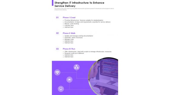 Strengthen It Infrastructure To Enhance Service Delivery One Pager Sample Example Document