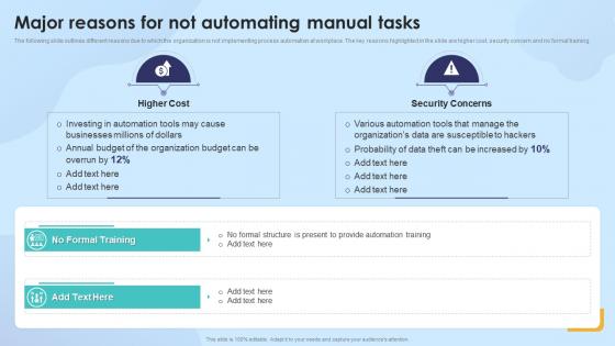 Strengthening Process Improvement Major Reasons For Not Automating Manual Tasks