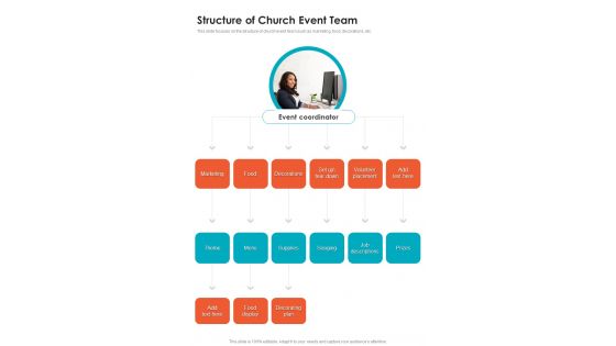 Structure Of Church Event Team One Pager Sample Example Document