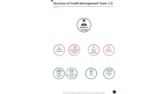 Structure Of Credit Management Team One Pager Sample Example Document