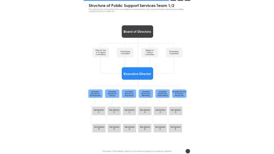 Structure Of Public Support Services Team One Pager Sample Example Document
