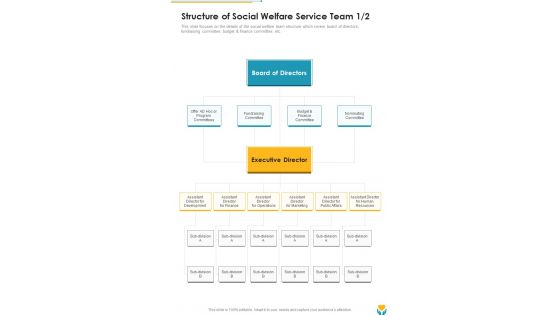 Structure Of Social Welfare Service Team One Pager Sample Example Document