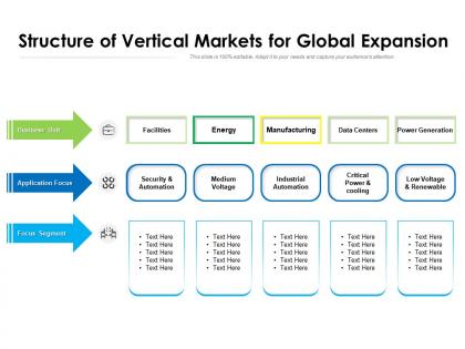 Structure of vertical markets for global expansion