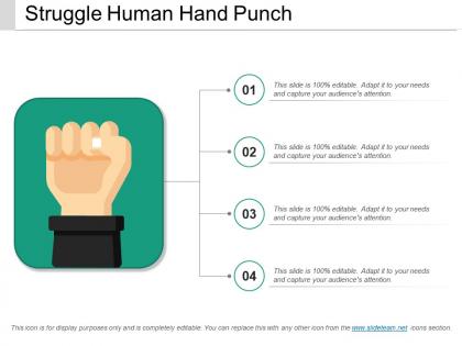 Struggle human hand punch