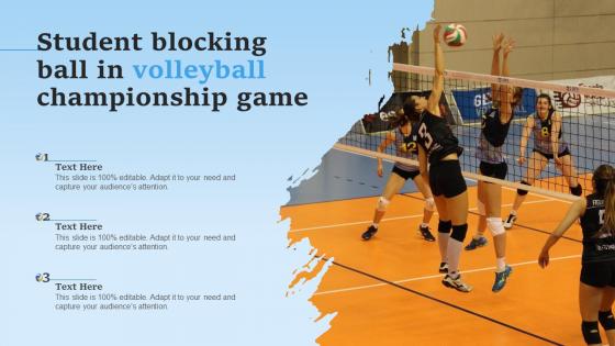 Student Blocking Ball In Volleyball Championship Game