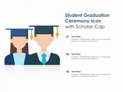 Student graduation ceremony icon with scholar cap