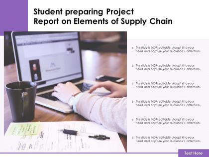 Student preparing project report on elements of supply chain
