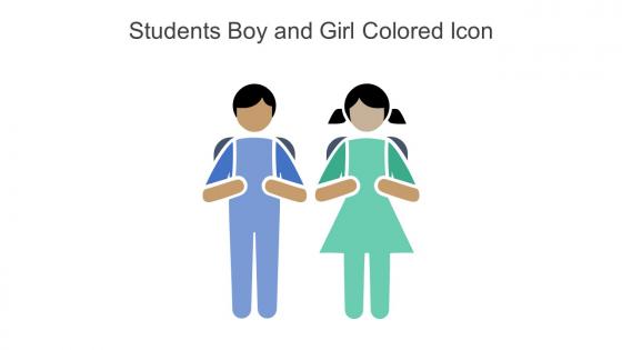 Students Boy And Girl Colored Icon In Powerpoint Pptx Png And Editable Eps Format
