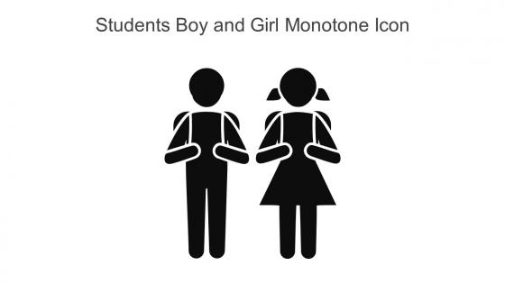 Students Boy And Girl Monotone Icon In Powerpoint Pptx Png And Editable Eps Format