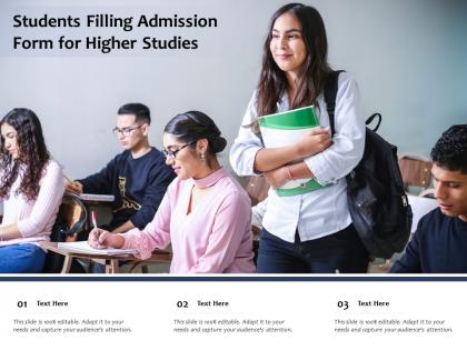 Students filling admission form for higher studies