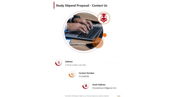 Study Stipend Proposal Contact Usone Pager Sample Example Document