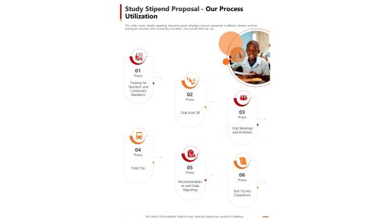 Study Stipend Proposal Our Process Utilization One Pager Sample Example Document