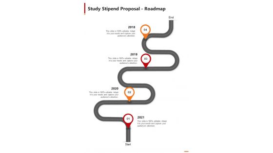 Study Stipend Proposal Roadmap One Pager Sample Example Document