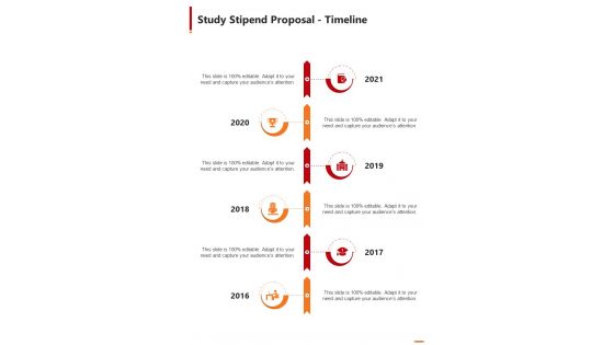 Study Stipend Proposal Timeline One Pager Sample Example Document