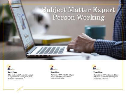 Subject matter expert person working