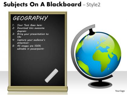Subjects on a blackboard style 2 ppt 2
