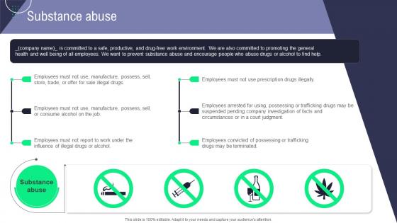 Substance Abuse Handbook For Corporate Employees Ppt Show Slide Download