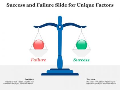 Success and failure slide for unique factors infographic template
