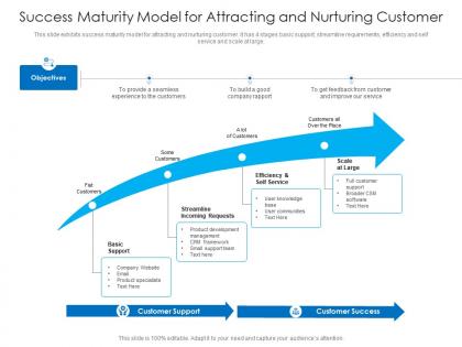 Success maturity model for attracting and nurturing customer