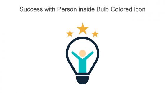 Success With Person Inside Bulb Colored Icon In Powerpoint Pptx Png And Editable Eps Format