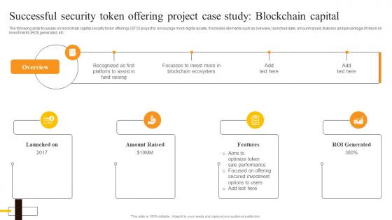 Successful Security Token Offering Project Case Study Blockchain Security Token Offerings BCT SS