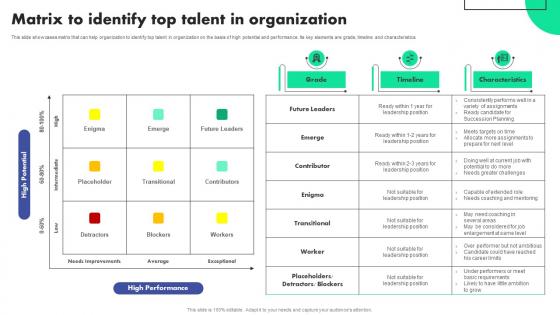 Succession Planning To Identify Talent And Critical Job Roles Matrix To Identify Top Talent In Organization