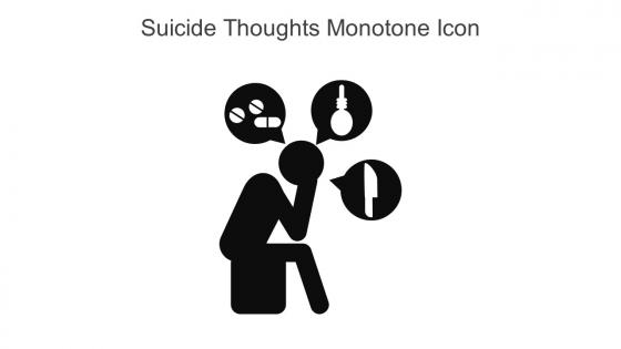Suicide Thoughts Monotone Icon In Powerpoint Pptx Png And Editable Eps Format