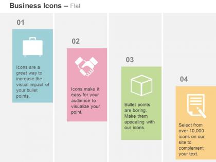 Suitcase business deal cube report ppt icons graphics