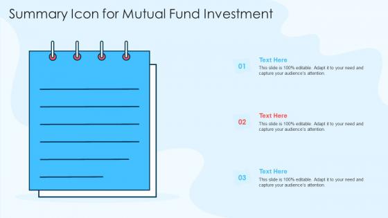 Summary Icon For Mutual Fund Investment In Powerpoint And Google Slides