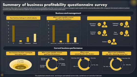 Summary Of Business Profitability Questionnaire Survey SS