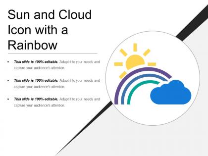Sun and cloud icon with a rainbow