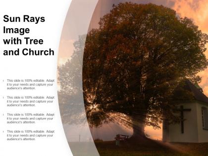 Sun rays image with tree and church