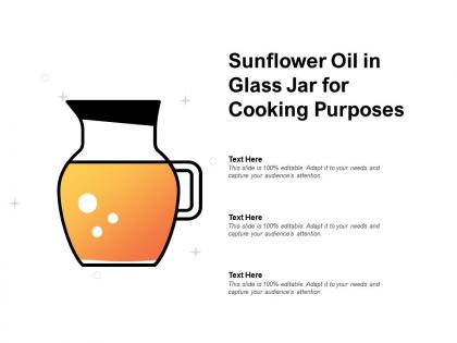 Sunflower oil in glass jar for cooking purposes