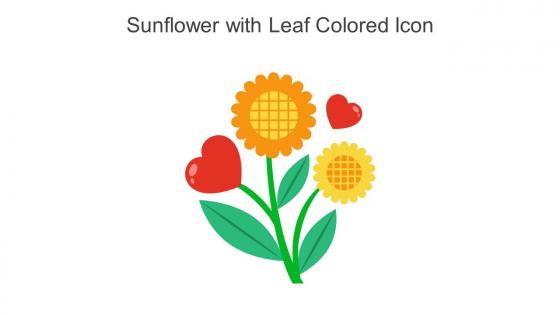 Sunflower With Leaf Colored Icon In Powerpoint Pptx Png And Editable Eps Format