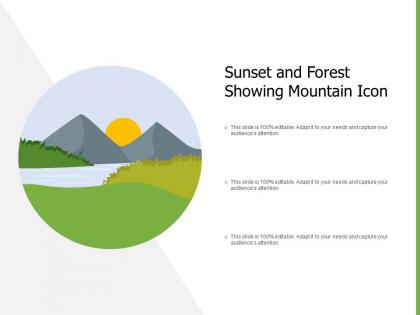 Sunset and forest showing mountain icon