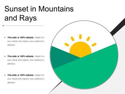 Sunset in mountains and rays