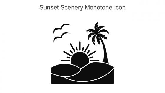 Sunset Scenery Monotone Icon In Powerpoint Pptx Png And Editable Eps Format