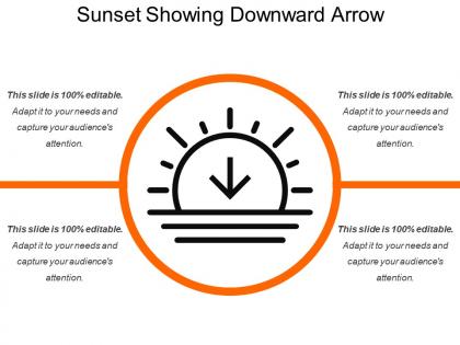 Sunset showing downward arrow