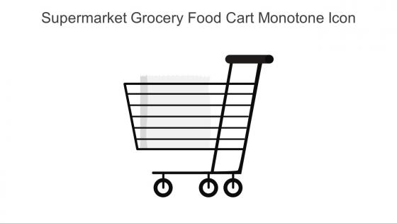 Supermarket Grocery Food Cart Monotone Icon In Powerpoint Pptx Png And Editable Eps Format