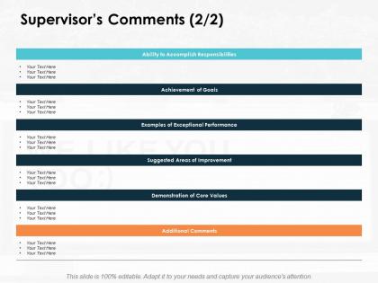 Supervisors comments core values ppt powerpoint presentation icon graphics download