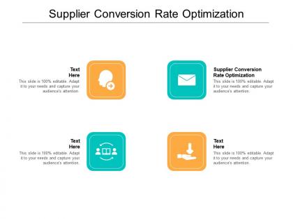 Supplier conversion rate optimization ppt powerpoint presentation model master slide cpb
